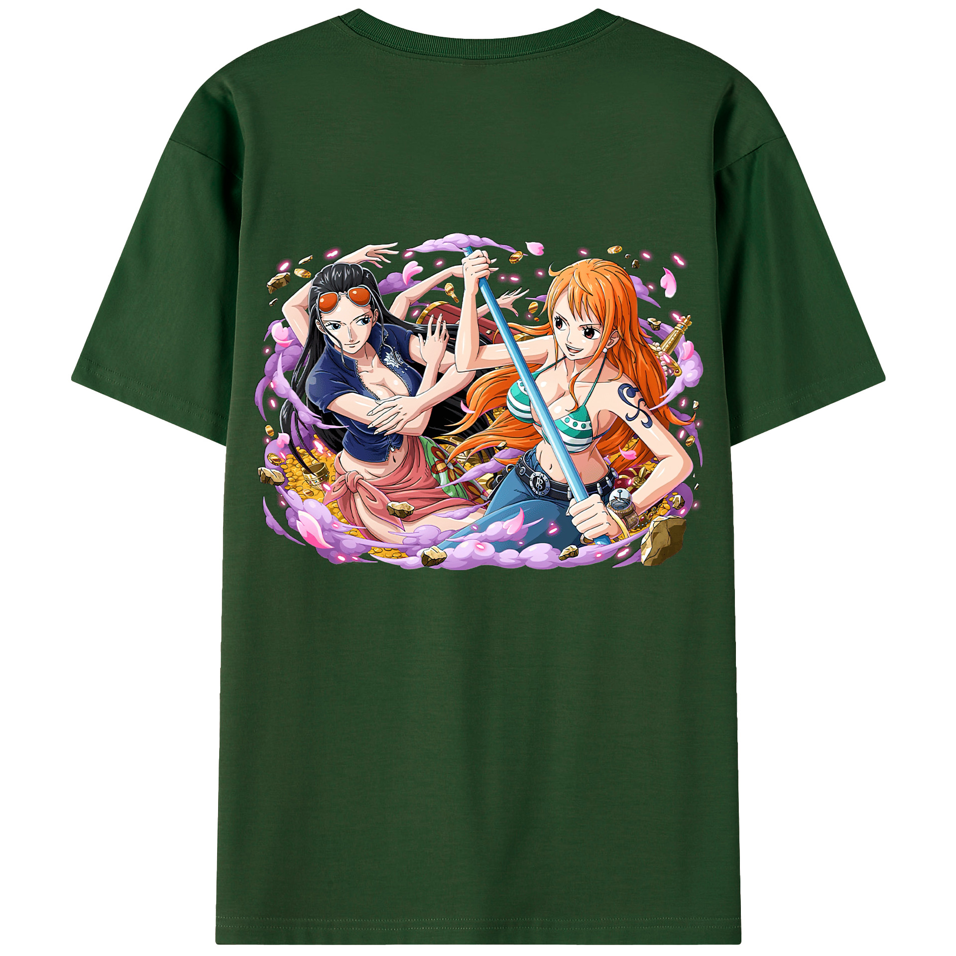 ワンピース ニコ・ロビン ONE PIECE Nico Robin 綿100％半袖Tシャツ（背面プリント）